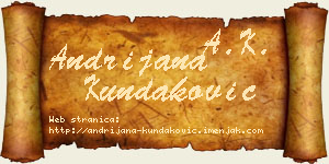 Andrijana Kundaković vizit kartica